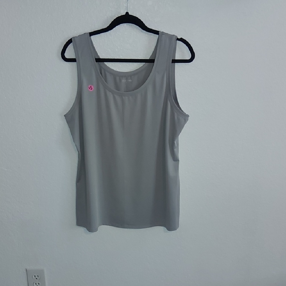 Roz & Ali Soft Gray Sleeveless Top